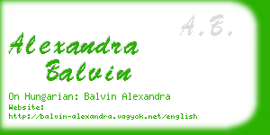 alexandra balvin business card